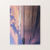 Navarra Beach Magic Hour Paarse Sunset Legpuzzel (Verticaal)