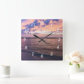 Navarra Beach Magic Hour Paarse Sunset Wall klok (Huis)