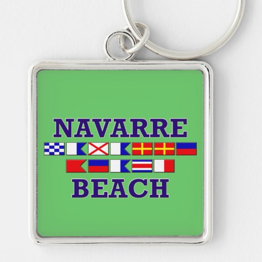 Navarra Beach Square Sleutelhanger (Voorkant)