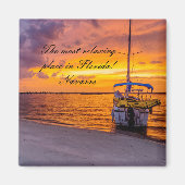 Navarra Florida Fire Sunset Square Magnet (Voorkant)