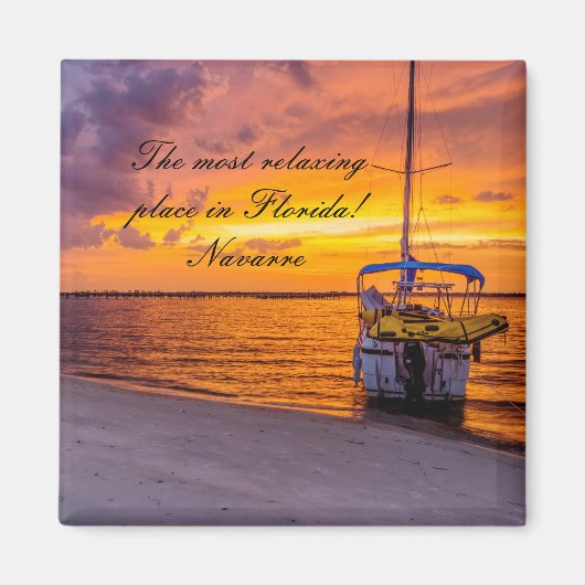 Navarra Florida Fire Sunset Square Magnet (Voorkant)
