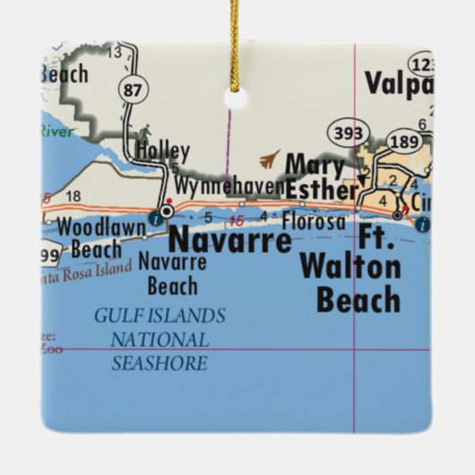 Navarra Florida Map Keramisch Ornament (Achterkant)