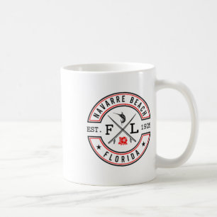 Navarre Beach Florida Fl Retro Surfer Strand Voor Koffiemok