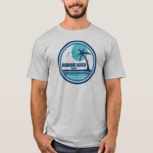 Navarre Beach Florida Palm Tree Birds T-shirt (Voorkant)