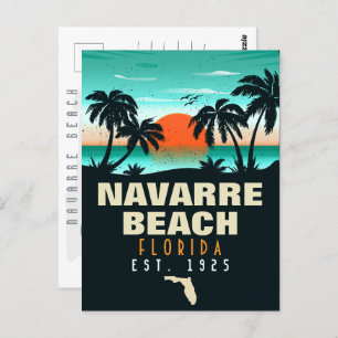 Navarre Beach Florida Retro Sunset Souvenirs Briefkaart