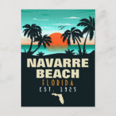 Navarre Beach Florida Retro Sunset Souvenirs Briefkaart (Voorkant)