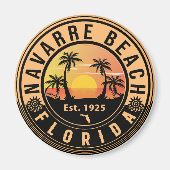 Navarre Beach Florida Retro Sunset Souvenirs Magneet (Voorkant)