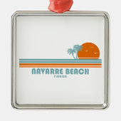 Navarre Beach Florida Sun Palm Trees Metalen Ornament (Voorkant)