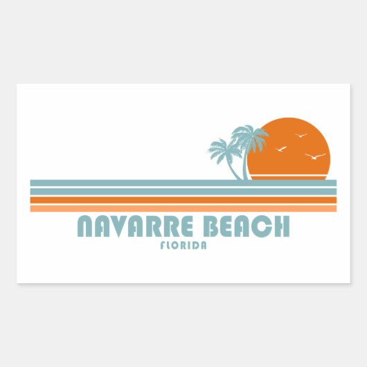Navarre Beach Florida Sun Palm Trees Rechthoekige Sticker (Voorkant)