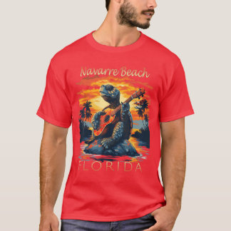 Navarre Beach Florida Vakantie Schildpad Mannen Vr T-shirt