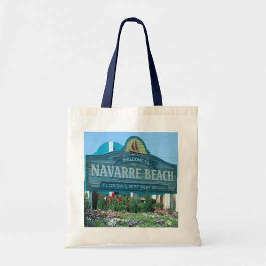 Navarre Beach, Florida, Welcome Sign Photo Tote Bag (Voorkant)