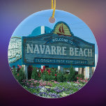 Navarre Beach Florida welkomstbord Keramisch Ornament<br><div class="desc">Navarre Beach,  Florida welkomstbord foto viert een van de mooiste stranden op de Florida panhandle. Onthoud uw vakantie met een herdenkingsfeest ornament. Kies je ornament vorm.</div>