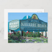 Navarre Beach, Florida, welkomstteken Briefkaart (Voorkant / Achterkant)