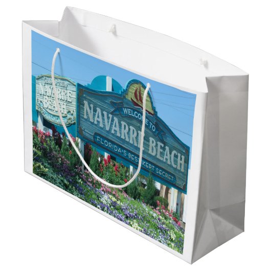 Navarre Beach, Florida, welkomstteken Groot Cadeauzakje (Achterkant Gekanteld)
