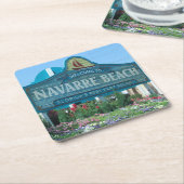 Navarre Beach, Florida, welkomstteken Kartonnen Onderzetters (Schuin)