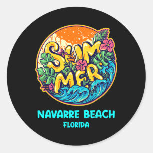 Navarre Beach Florida Zomer Vakantie Souvenir Hol Ronde Sticker