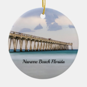 Navarre Beach Vist Pier Circle Ornament
