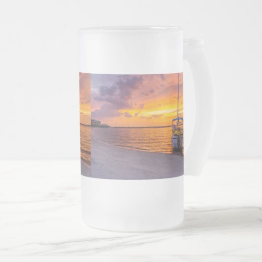 Navarre Florida Fire Sunset Frosted Glass Beer Mok (Voorkant rechts)