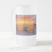 Navarre Florida Fire Sunset Frosted Glass Beer Mok (Voorkant links)