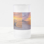 Navarre Florida Fire Sunset Frosted Glass Beer Mok (Center)