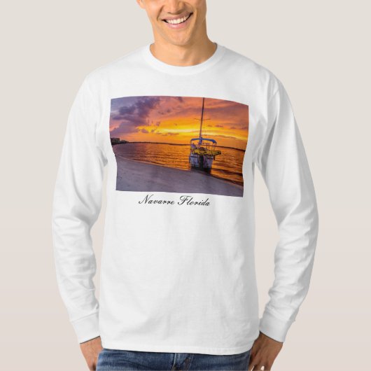 Navarre Florida Fire Sunset Long Sleeve Shirt (Voorkant)