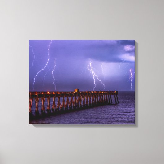 Navarre Florida Lightning Storm Canvas Afdruk (Voorkant)
