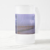 Navarre Florida Lightning Storm, gevist glasbier Matglas Bierpul (Voorkant rechts)