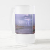 Navarre Florida Lightning Storm, gevist glasbier Matglas Bierpul (Voorkant links)