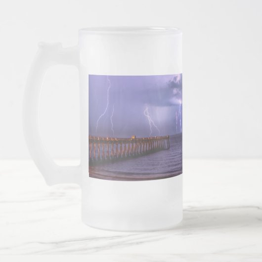 Navarre Florida Lightning Storm, gevist glasbier Matglas Bierpul (Links)