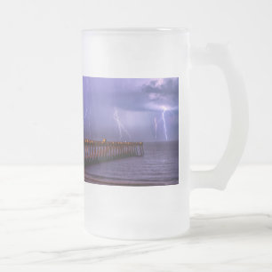 Navarre Florida Lightning Storm, gevist glasbier Matglas Bierpul