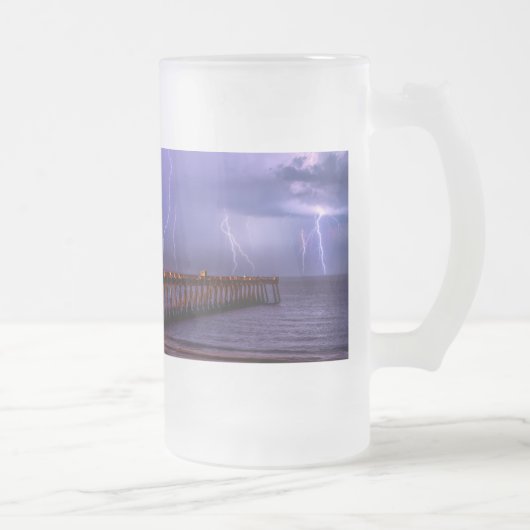 Navarre Florida Lightning Storm, gevist glasbier Matglas Bierpul (Rechts)