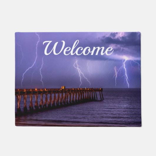 Navarre Florida Lightning Storm Welkom Doormat Deurmat (Voorkant)