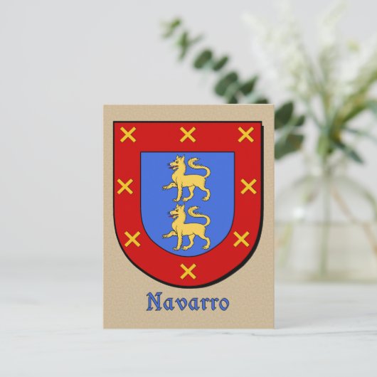 Navarro Ancestral Heraldic Shield Briefkaart (Staand voorkant)