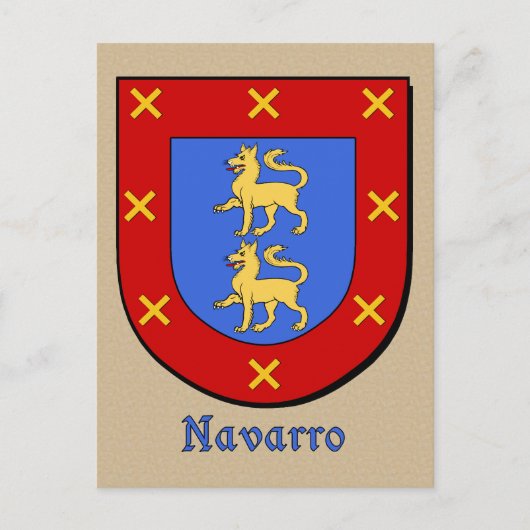 Navarro Ancestral Heraldic Shield Briefkaart (Voorkant)