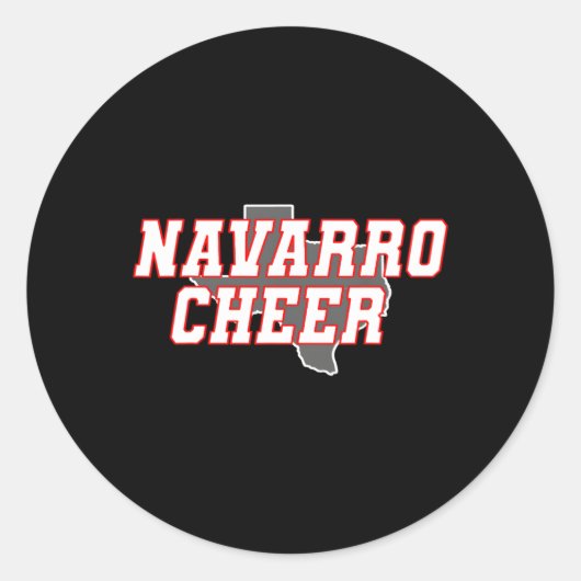 Navarro Cheer Texas Ronde Sticker (Voorkant)