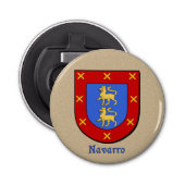 Navarro Heraldic Arms on Parchment Button Flesopener (Voorkant)