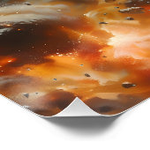 Nave espacial futurista en combate intergaláctico perfect poster (Hoek)