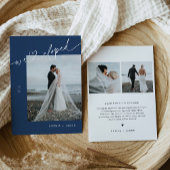 NAVE Navy Minimalistische hart Elopement aankondig Kaart