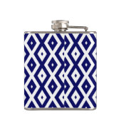 Navelblauw en wit diamantpatroon heupfles (Achterkant)