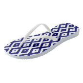 Navelblauw en wit diamantpatroon teenslippers (Schuin)