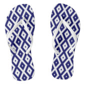Navelblauw en wit diamantpatroon teenslippers (Voetbed)