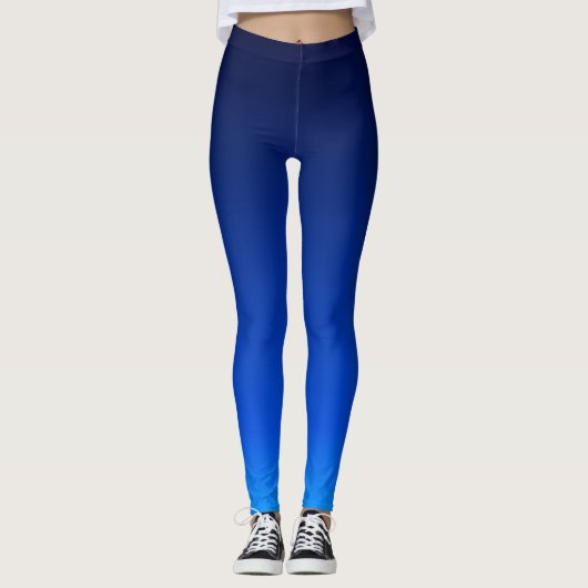 Navelblauwe ombaargradiënt leggings (Voorkant)