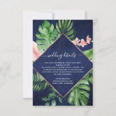 Navelgegevens over tropische palmWaterverf marinev Kaart (Voorkant)