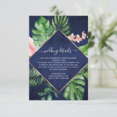 Navelgegevens over tropische palmWaterverf marinev Kaart (Staand voorkant)