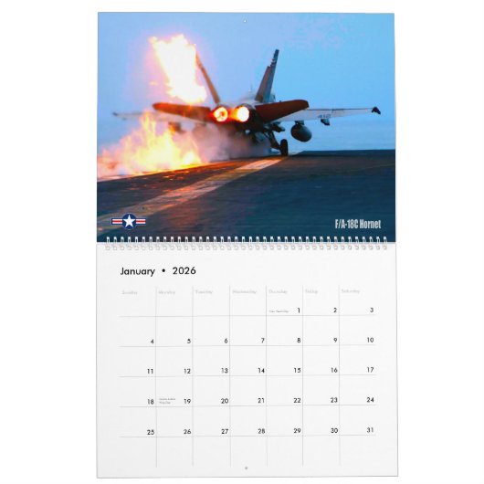 NAVERBRANDER! - Amerikaanse militaire straaljagers Kalender (Jan 2026)