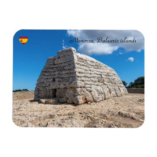 Naveta des Tudons, Prehistorische Tomb - Menorca Magneet (Horizontaal)