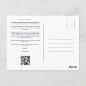 Navi Blue & Gold Minimal Initials Simple 4 Photos Briefkaart (Achterkant)