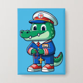 NAVI de Alligator speld Button (Voorkant)