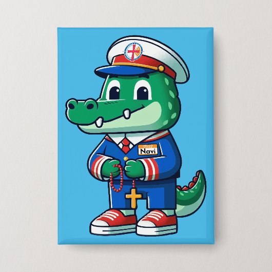 NAVI de Alligator speld Button (Voorkant)