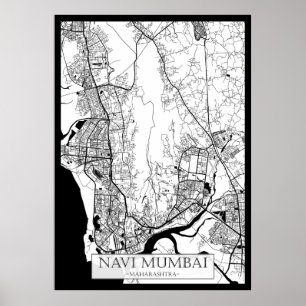 Navi Mumbai Maharashtra Kaart Poster